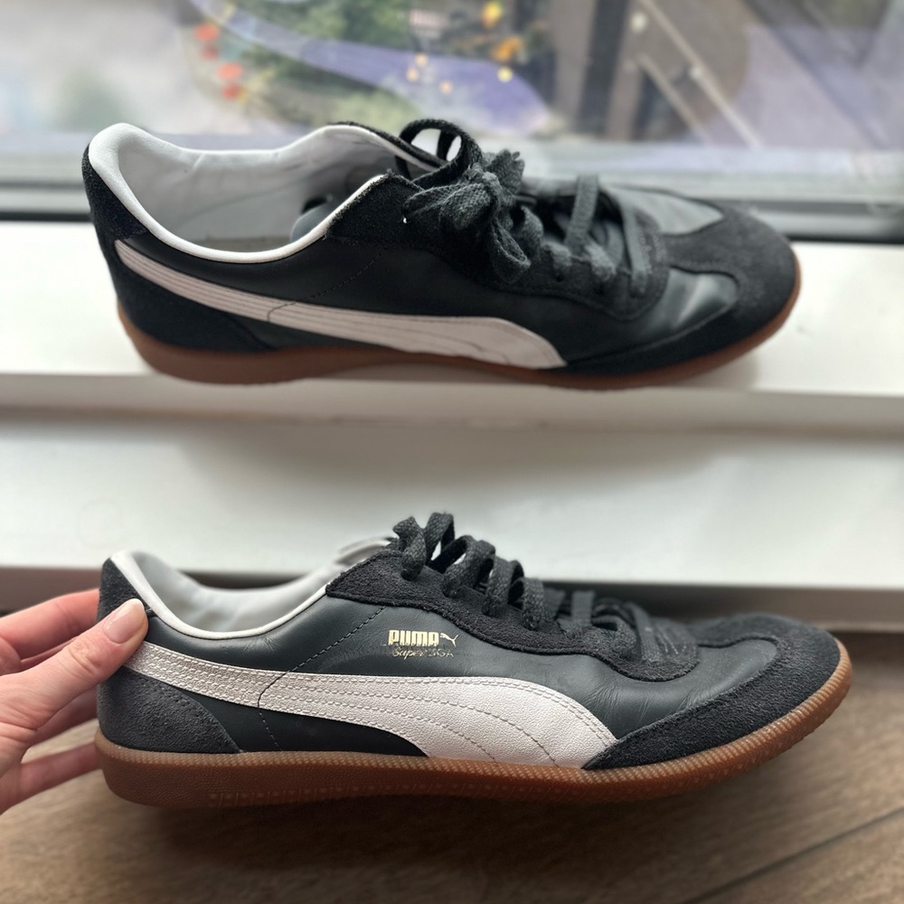 Puma Men's Super Liga OG Retro Casual Sneakers Navy White